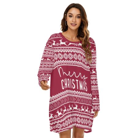 Women's Fair Isle Christmas Dress Red