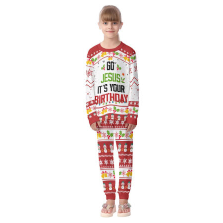 Xmas Family Pajamas For Kid Saying Jesus Birthday