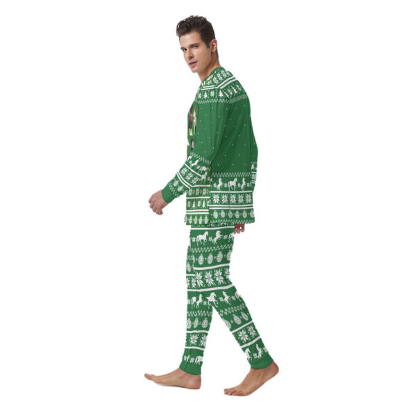 Horse Lovers Men Christmas Pjs Green