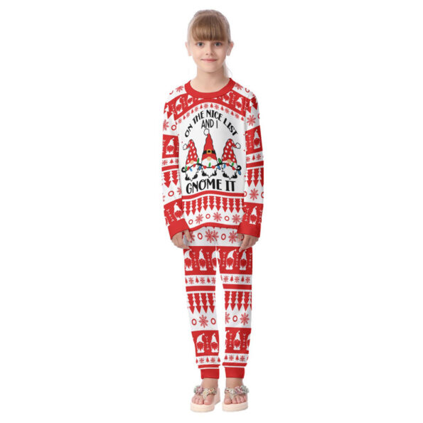 Nice List Gnome Kid Christmas Pajamas Set