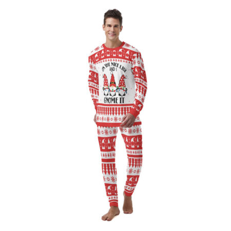 Nice List Gnome Men Christmas Pajamas Set