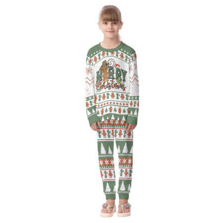 Western Gingerbread Christmas Pajamas Set For Kid