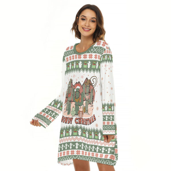 Western Howdy Christmas Women Loose Dress