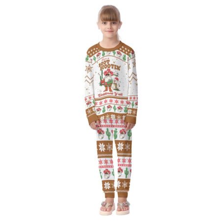 Western Santa Kid Christmas Pajamas Set